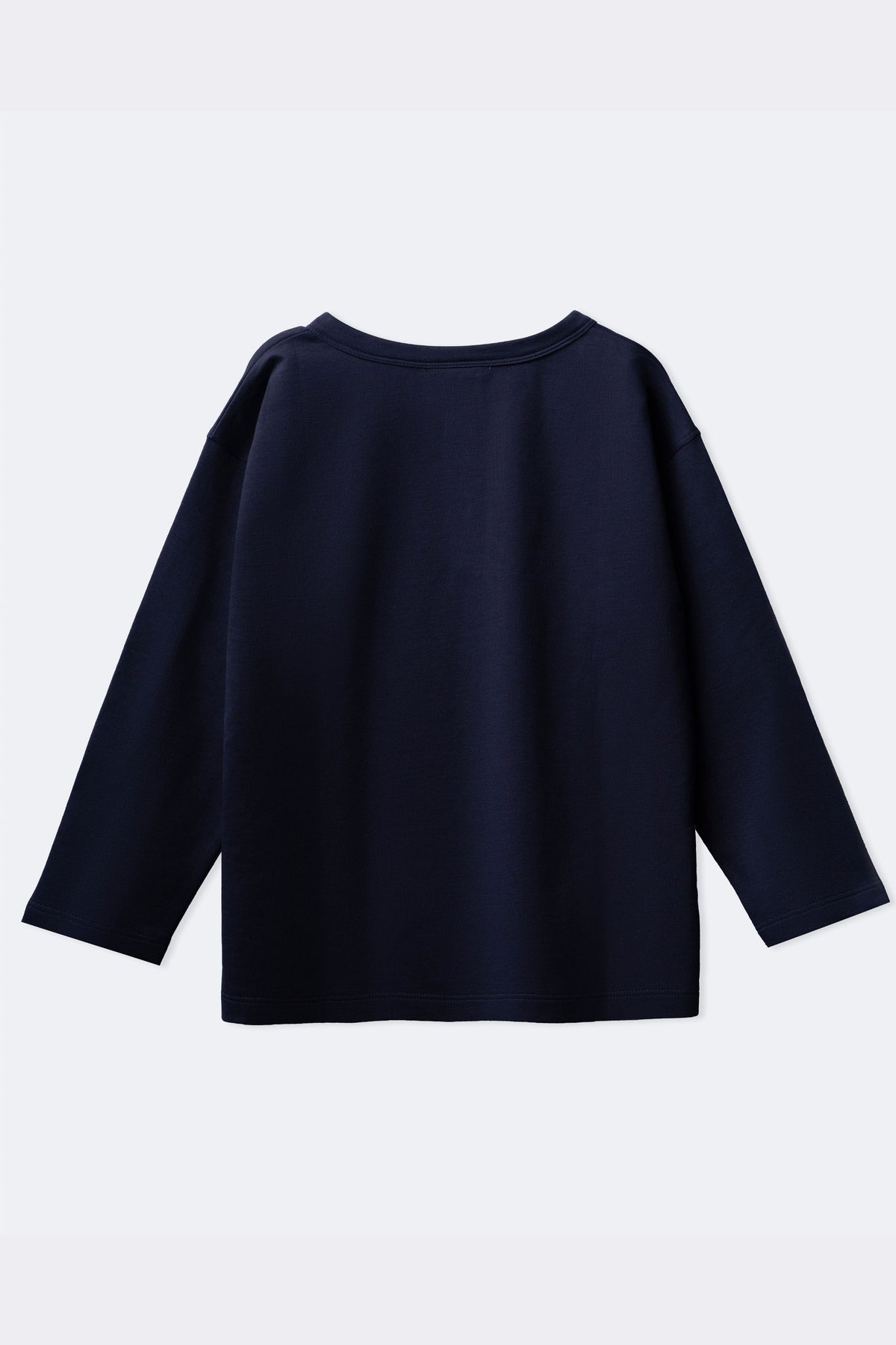 Boys navy long-sleeve henley T-shirt, plain back view