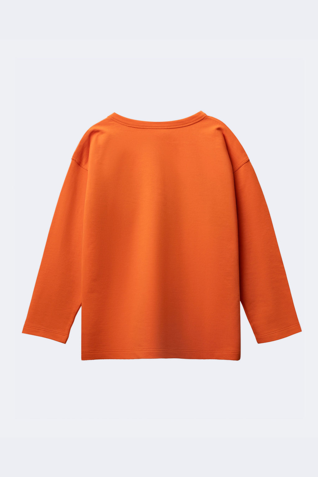Boys orange henley T-shirt with long sleeves, plain back