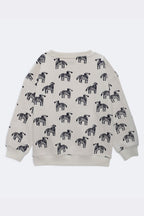 Off-white zebra print sweatshirt back view with crew neckline