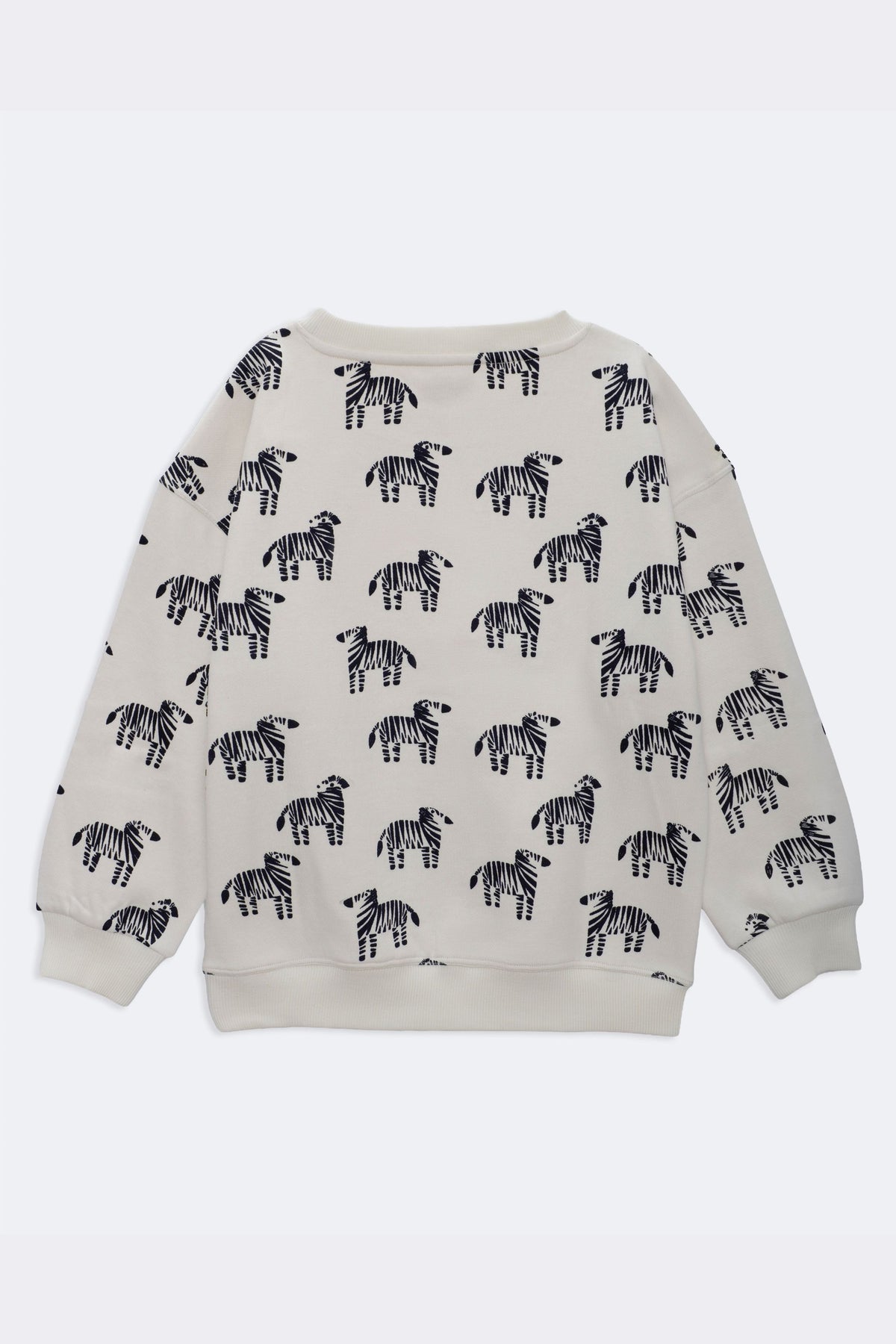 Off-white zebra print sweatshirt back view with crew neckline