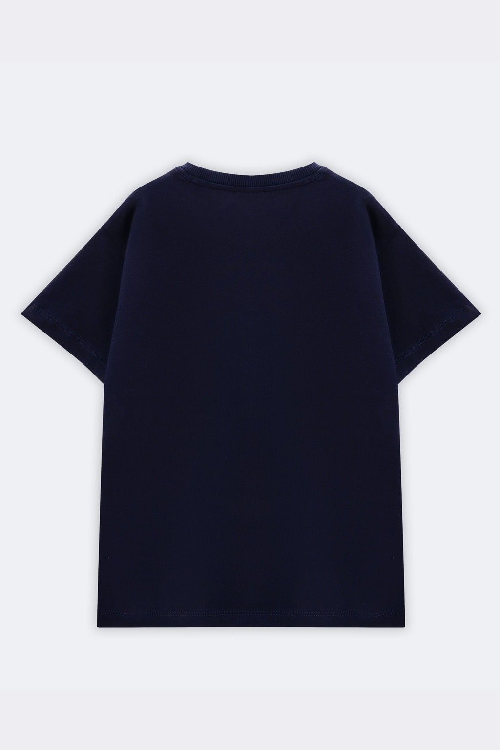 Navy short-sleeve crewneck T-shirt, plain front