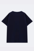 Navy short-sleeve crewneck T-shirt, plain front