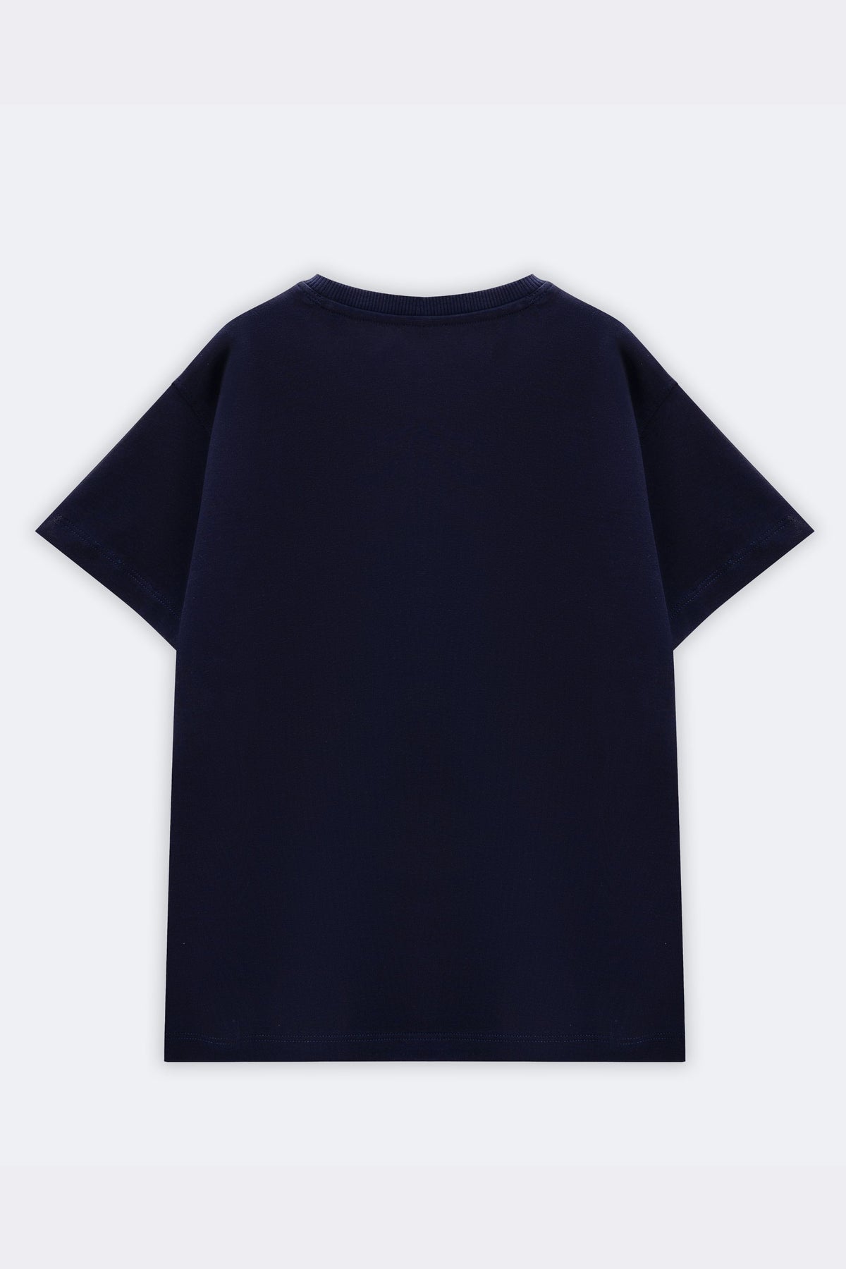 Navy short-sleeve crewneck T-shirt, plain front