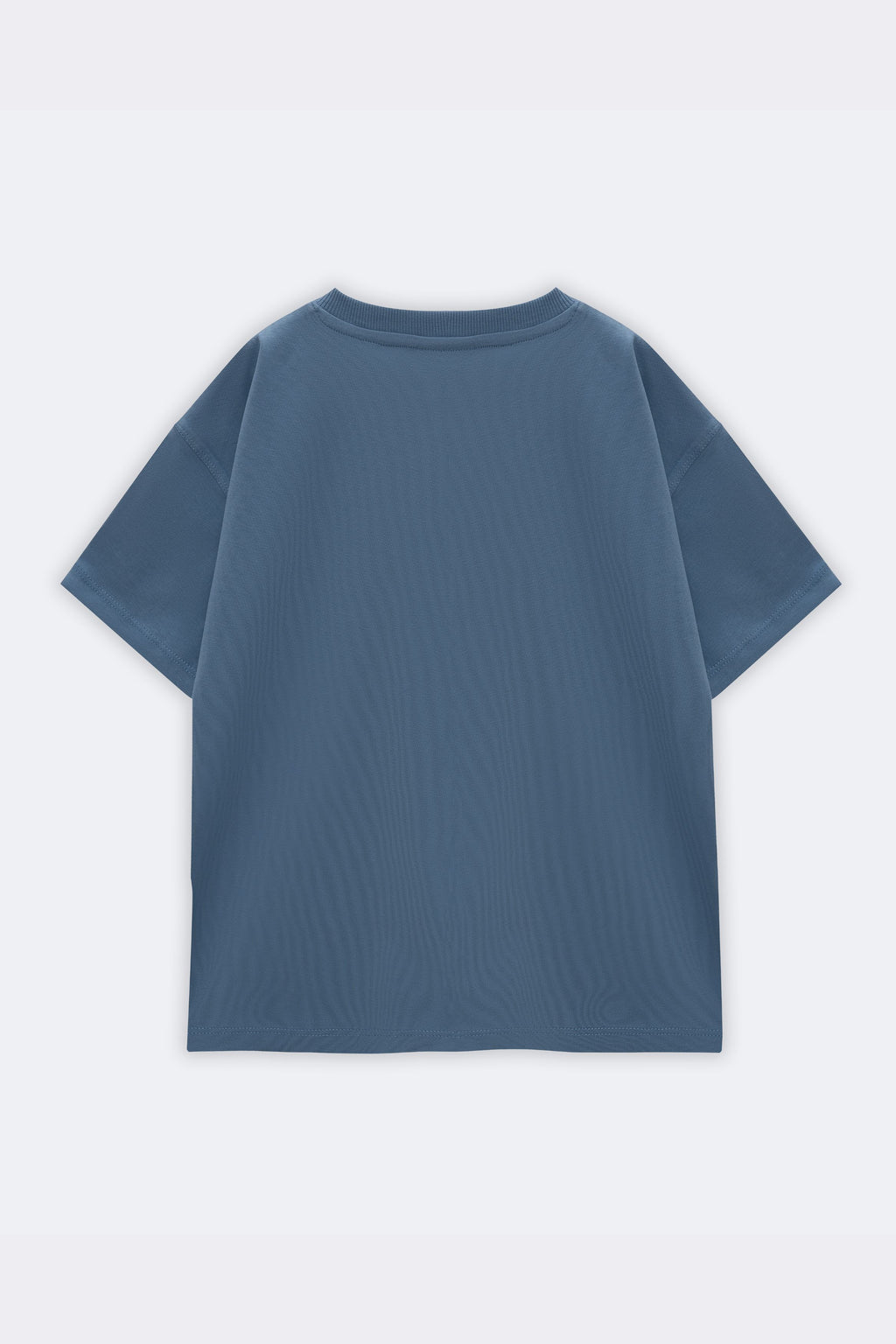 Blue comfort tee, short sleeves, crew neck