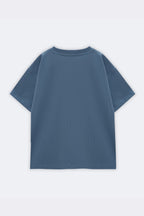 Blue comfort tee, short sleeves, crew neck